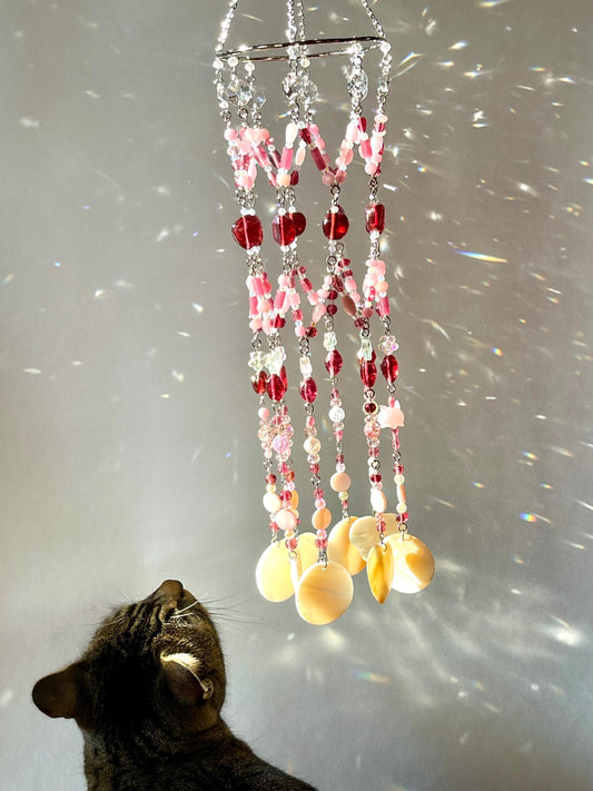 Pink Pig Suncatcher & Seashell Wind Chime