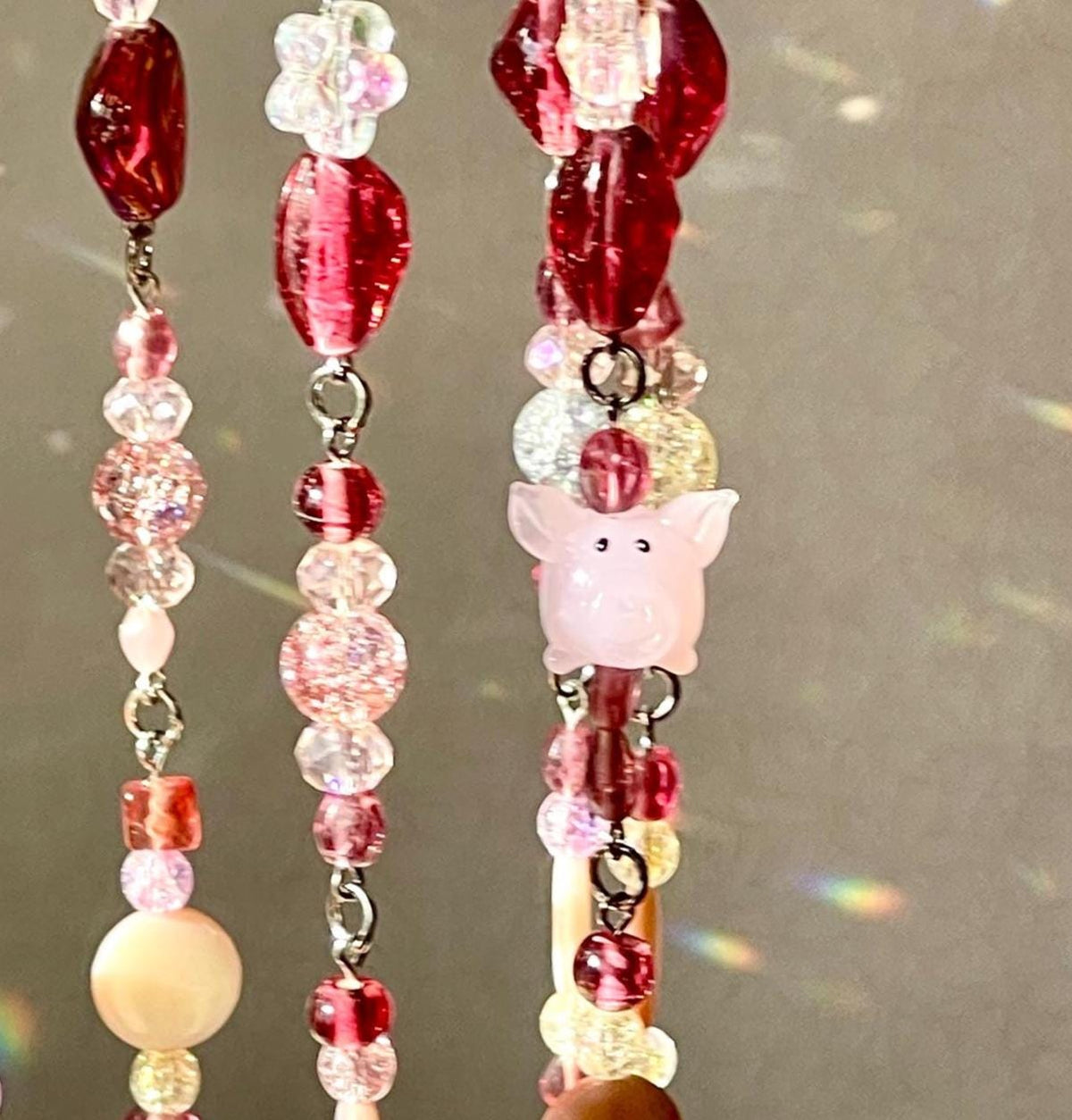 Pink Pig Suncatcher & Seashell Wind Chime