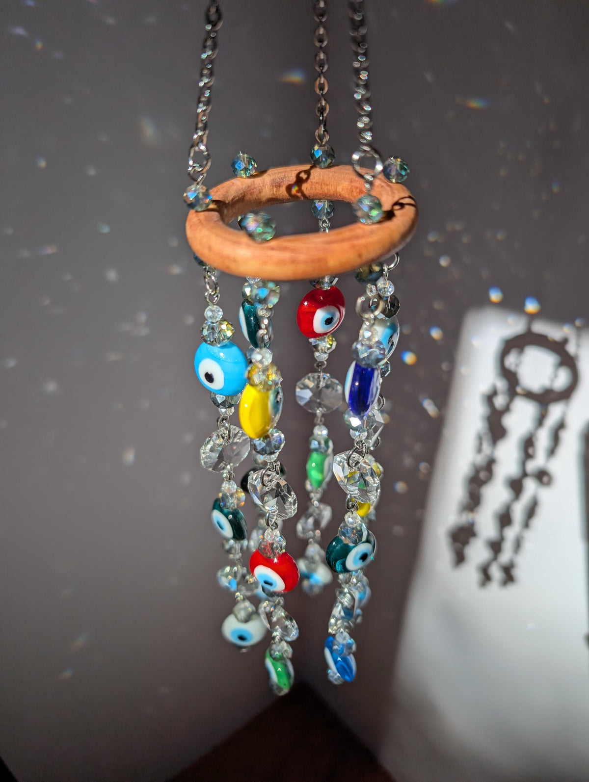 Colorful Evil Eye Crystal Suncatcher Mobile