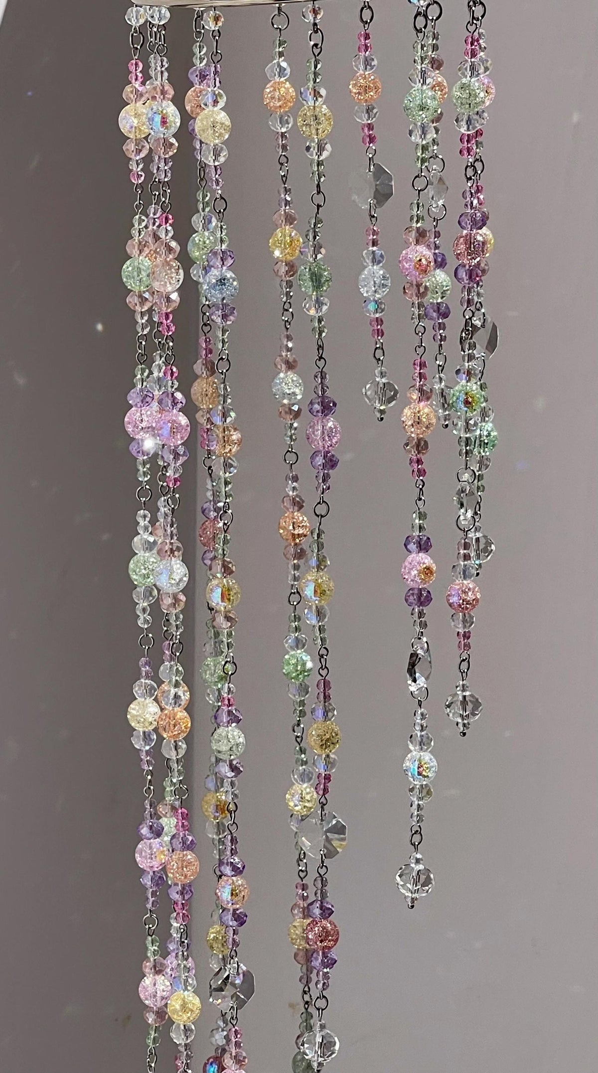 Pastel Crystal Suncatcher Mobile – Rainbow & Crackle Options