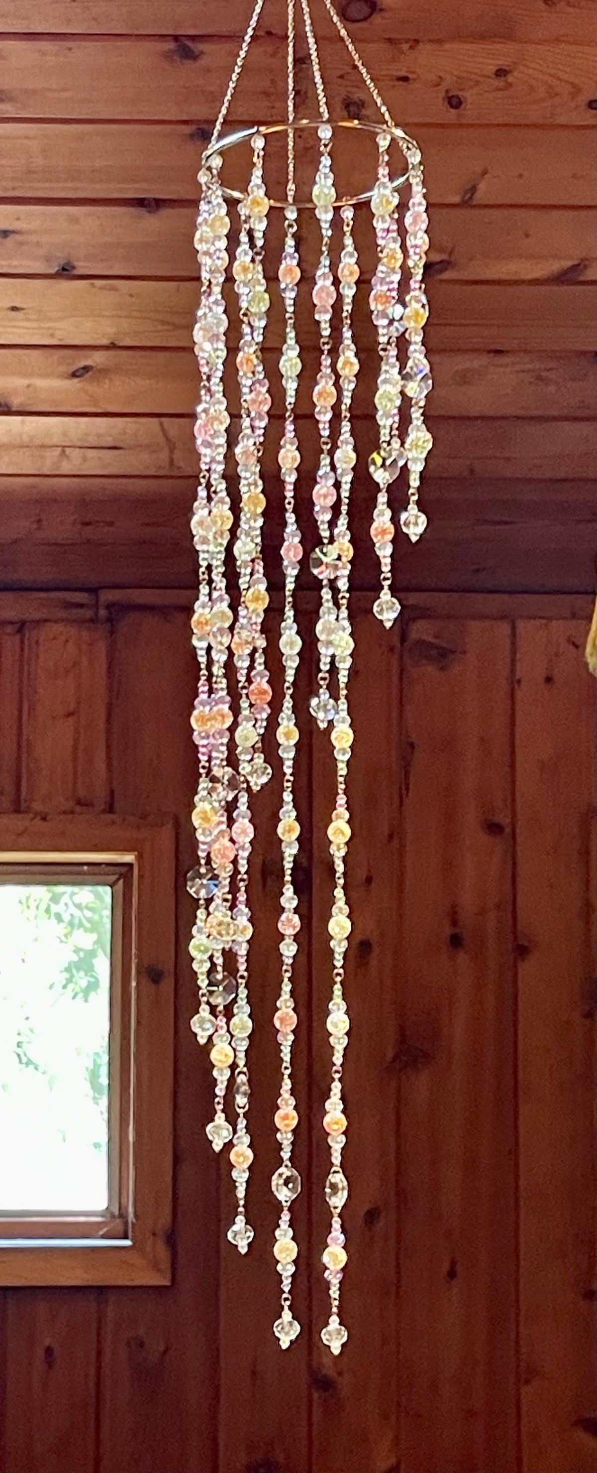 Pastel Crystal Suncatcher Mobile – Rainbow & Crackle Options