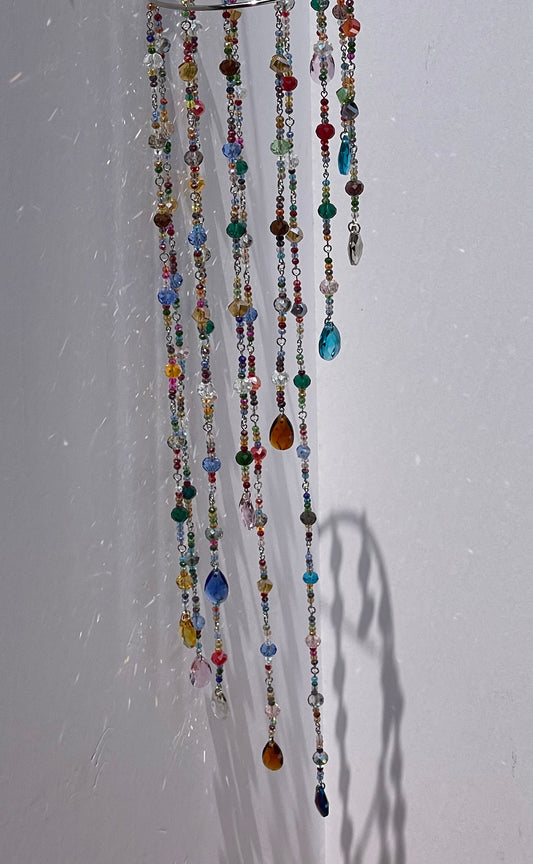 Fairy Garden Cascading Crystal Mobile with Rainbow Makers