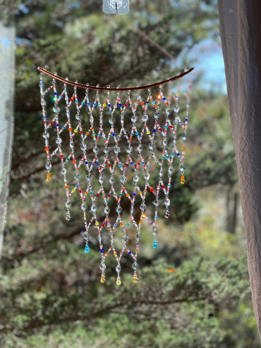 Beaded Crystal Tapestry Window Hanging Decor