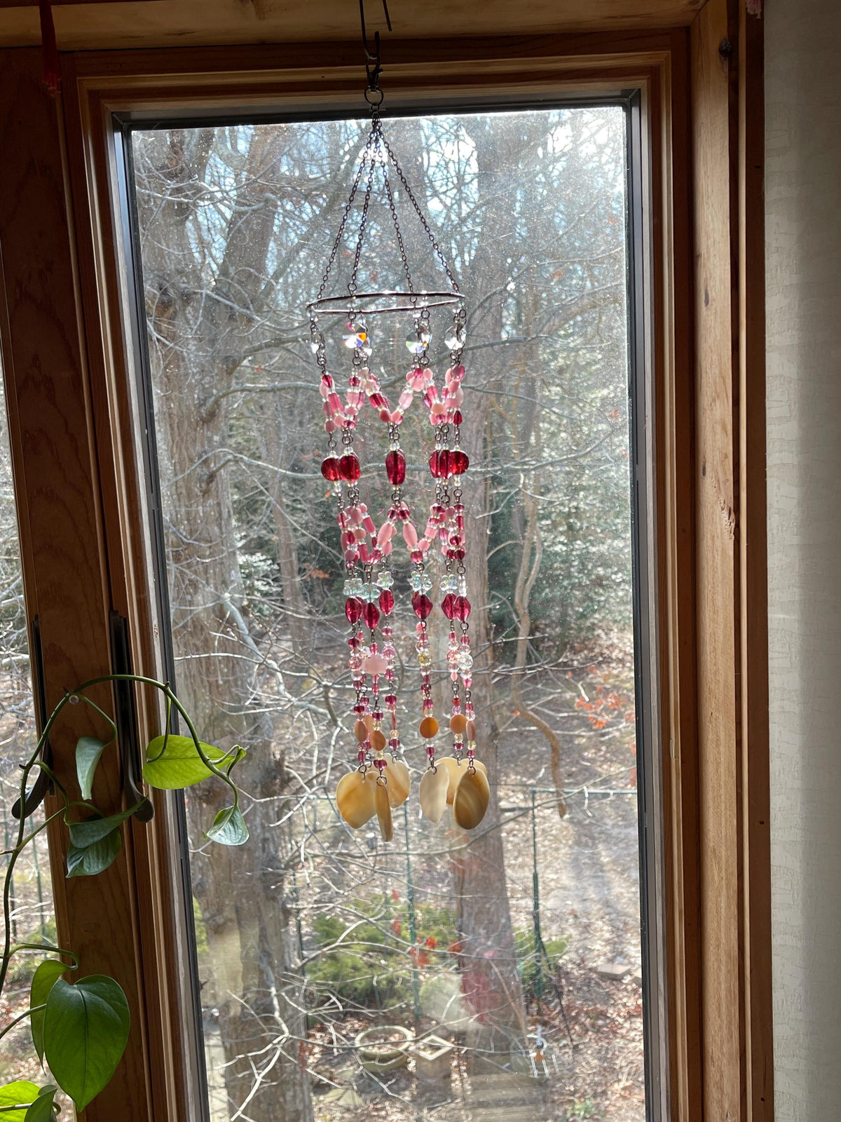 Pink Pig Suncatcher & Seashell Wind Chime