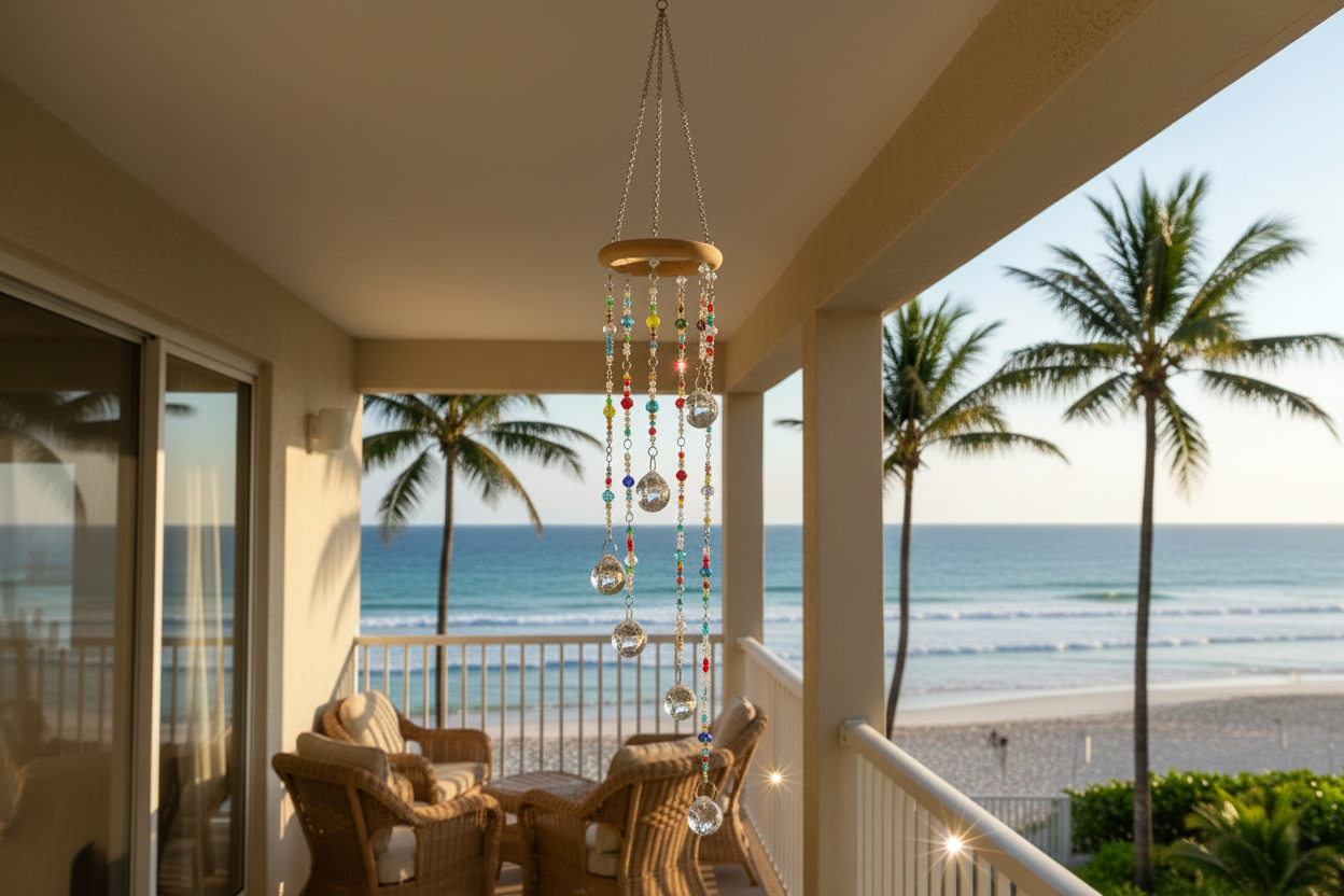 Crystal Rainbow Maker Prism Cascade Sun Catcher - Handmade Boho Window Decor