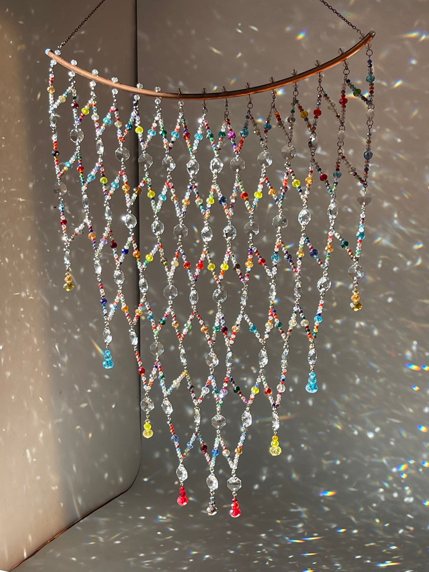 Beaded Crystal Tapestry Window Hanging Decor