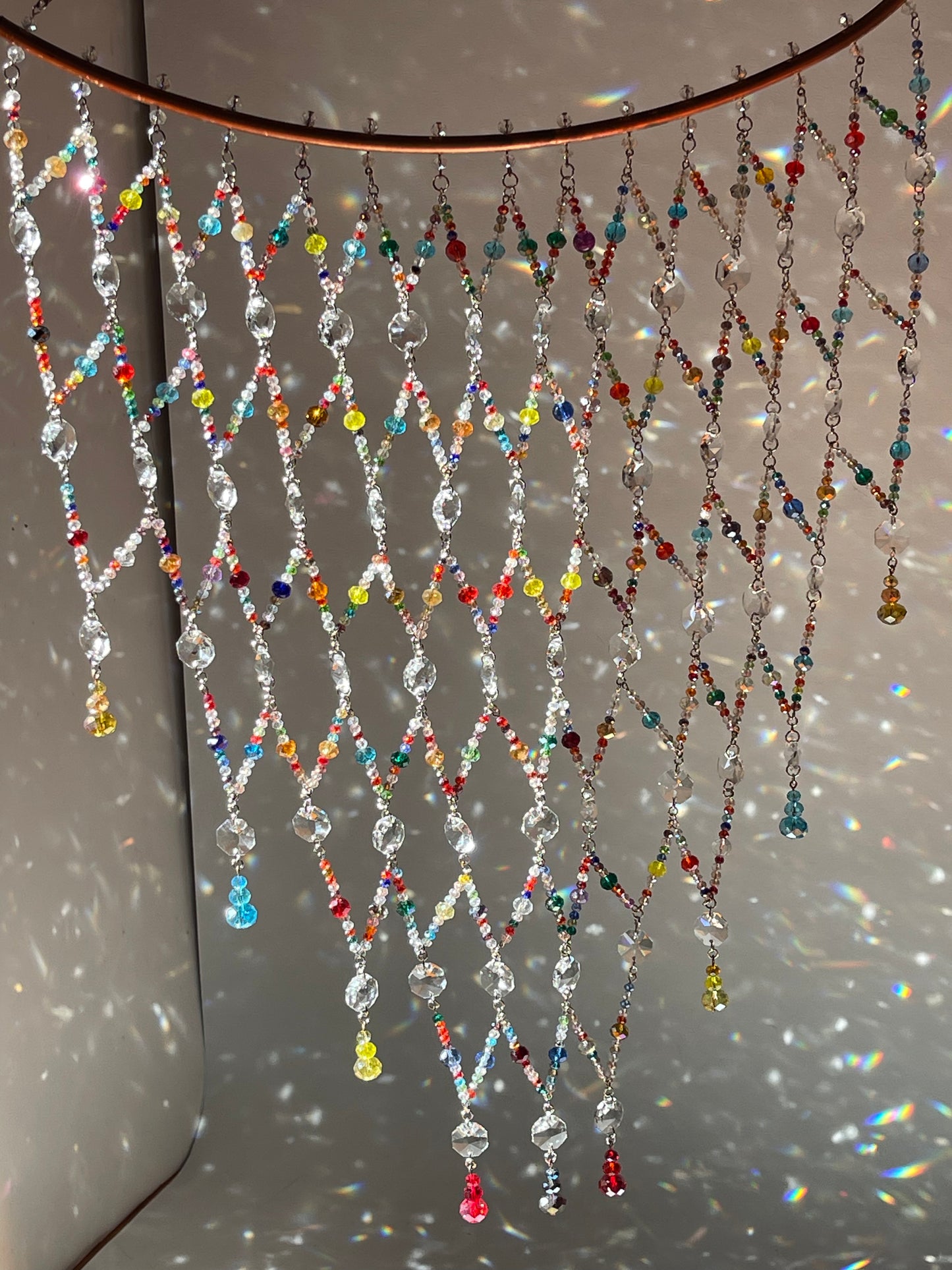 Beaded Crystal Tapestry Window Hanging Decor