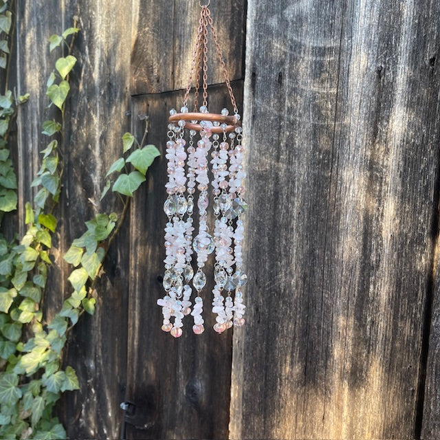 Rose Quartz Crystal Boho Home Decor Sun Catcher