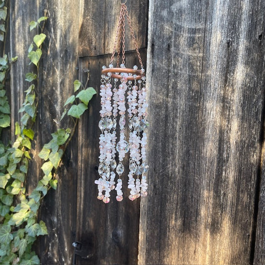 Rose Quartz Crystal Boho Home Decor Sun Catcher