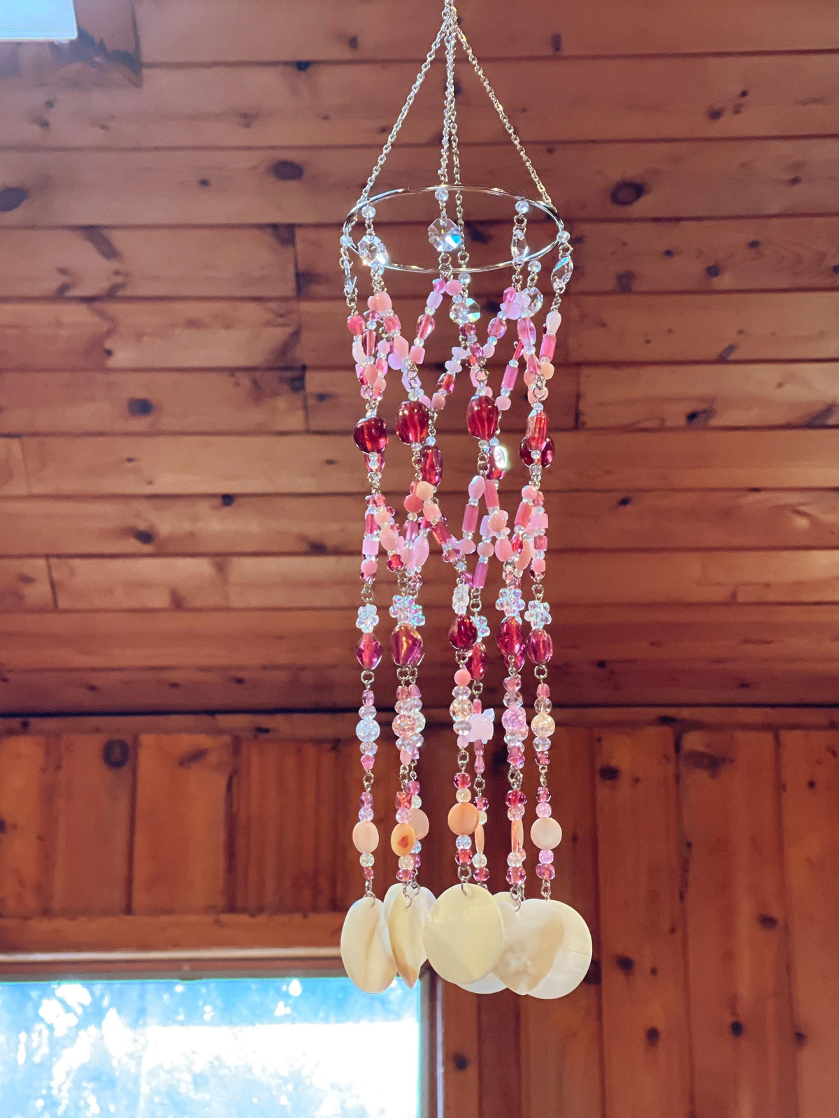 Pink Pig Suncatcher & Seashell Wind Chime