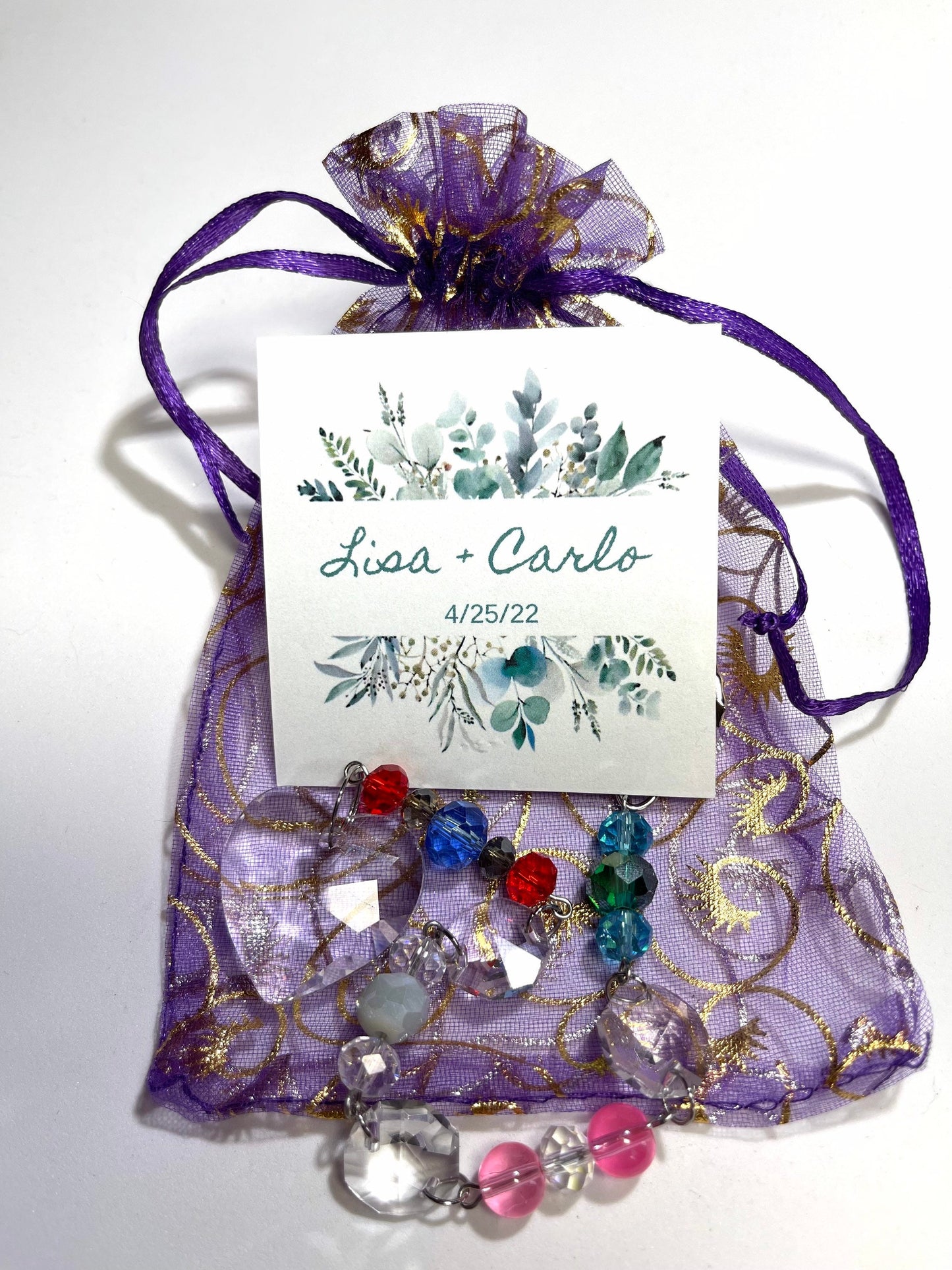 Custom wedding favors for guests in bulk. Unique wedding, party favors handmade, Small Light and SunCatchers in bulk. Custom wedding tags.
