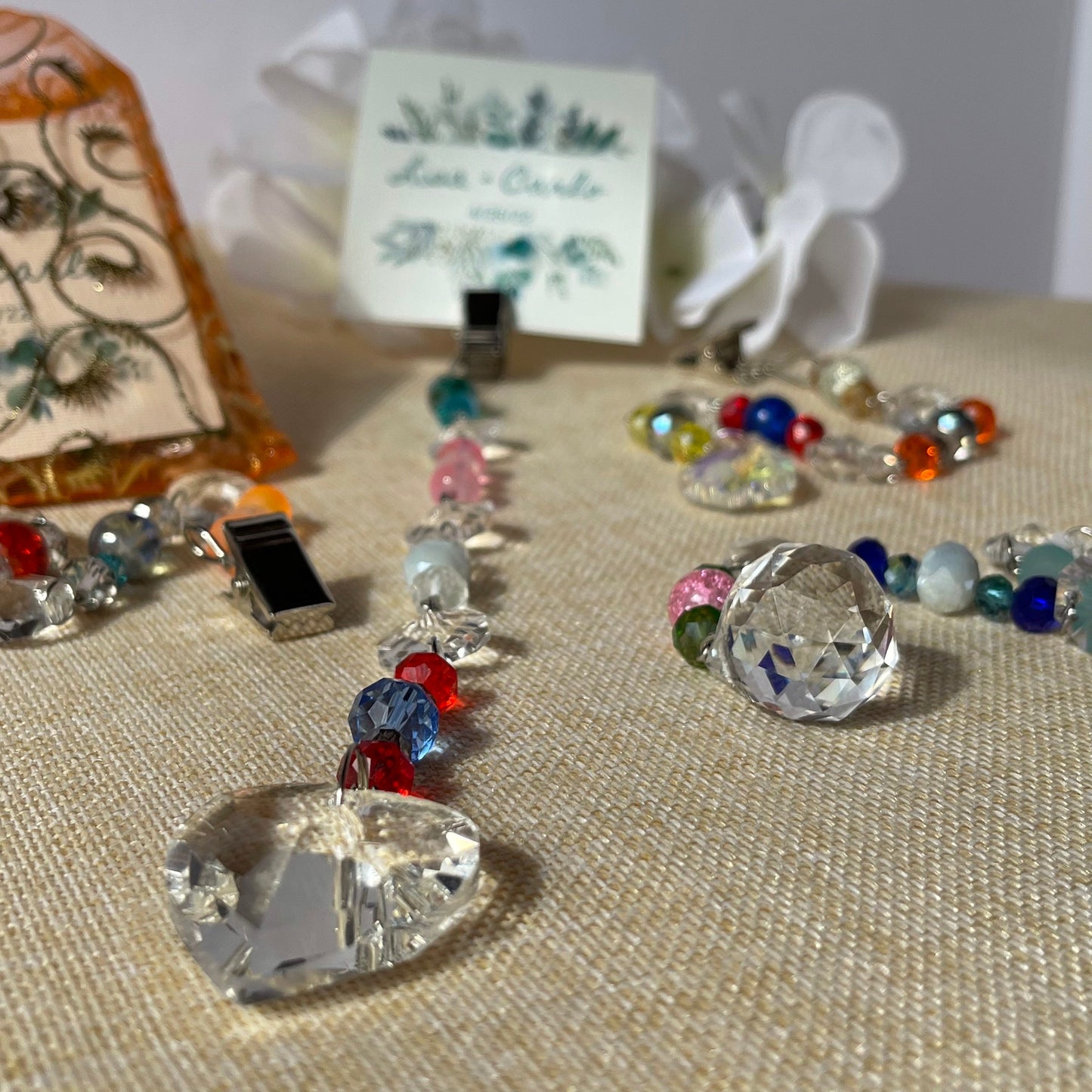 Custom wedding favors for guests in bulk. Unique wedding, party favors handmade, Small Light and SunCatchers in bulk. Custom wedding tags.