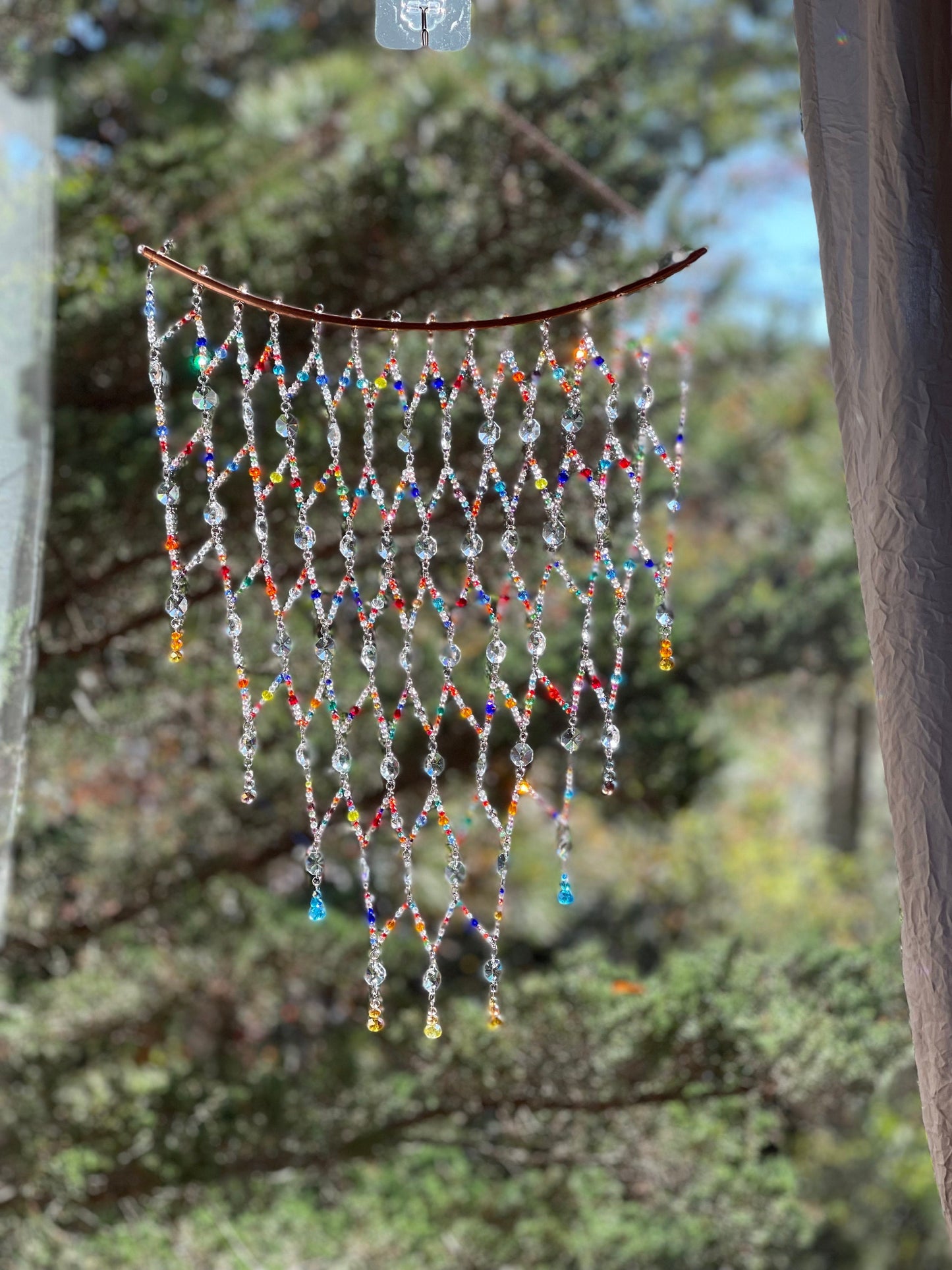 Beaded Crystal Tapestry Window Hanging Decor