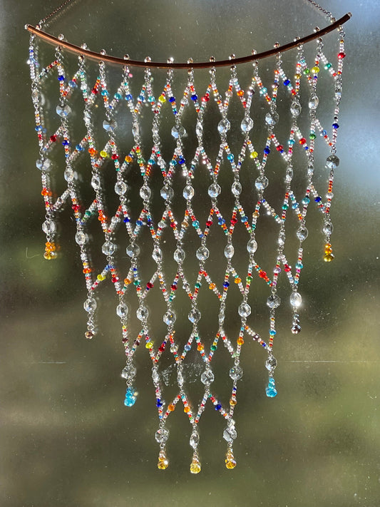 Beaded Crystal Tapestry Window Hanging Decor